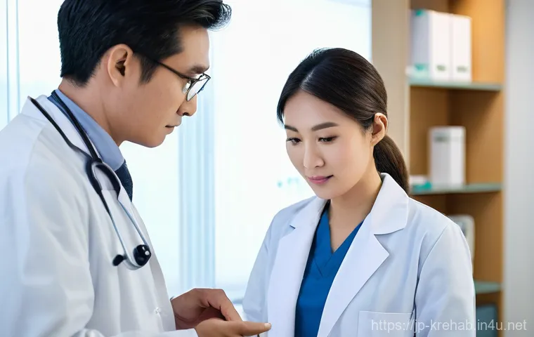 한방재활치료사가 마주하는 윤리적 고민 - Prompt for "Patient's Wishes vs. Family's Wishes"**

"A compassionate East Asian female rehabilitati...